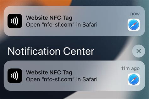 website nfc tag notification